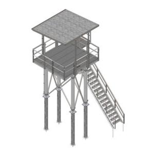 galvanized elevated equipment platform with canopy for railroad and telecommunications
